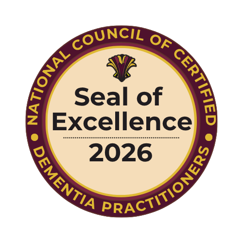 NCCDP Seal of Excellence 2026 National Council of Certified Dementia Practitioners Seal of Excellence 2026